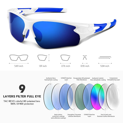 BEACOOL Polarized Sports Sunglasses for Men Women Youth Baseball Fishing Cycling Running Golf Motorcycle Tac Glasses UV400