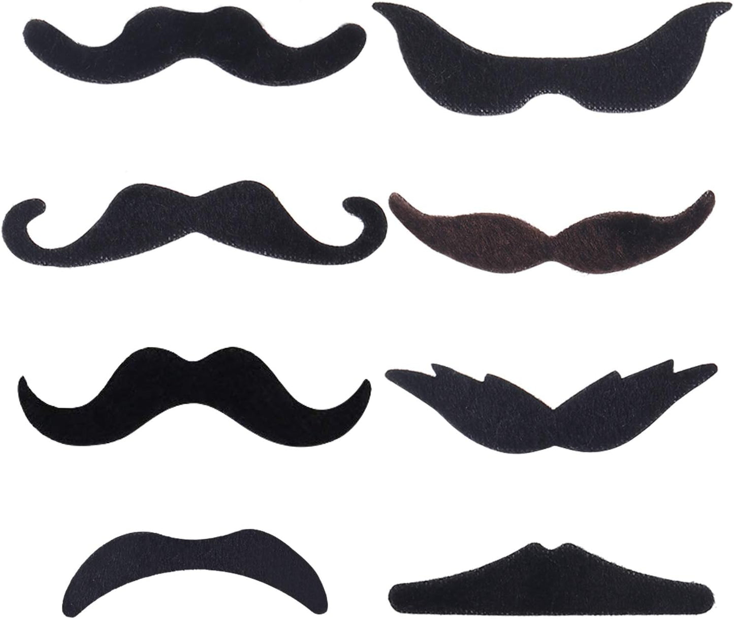 HESTYA 48 Pieces Halloween Fake Mustaches Self Adhesive Novelty Fake Beard French Pirate Detective Mustaches Stickers Halloween Masquerade Party Mexican Fiesta Party Supplies