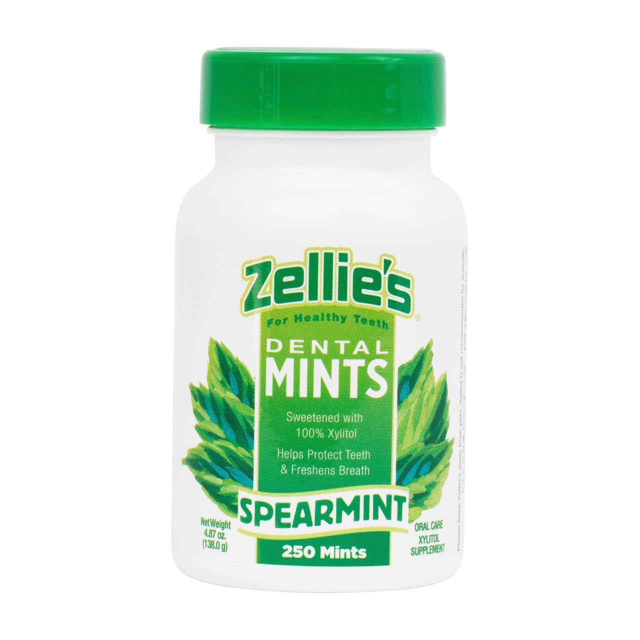 Zellie's | 100% Xylitol Sugar Free Cool Mint Breath Mints | Non-GMO, Low-Calorie, Gluten Free, Vegan & Kosher Mints