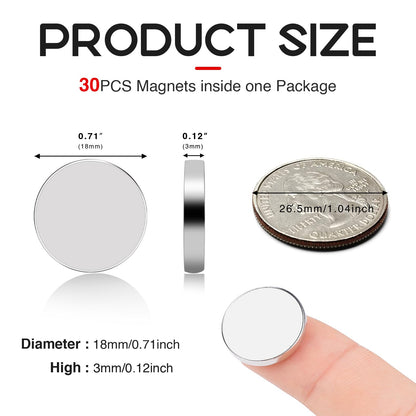 Refrigerator Magnets 50 Pcs, 10x3mm Tiny Round Disc Small, Muti-use Premium Neodymium Fridge Magnets Rare Earth, Whiteboard Magnets for Crafts, DIY, Office, Dry Erase Board.