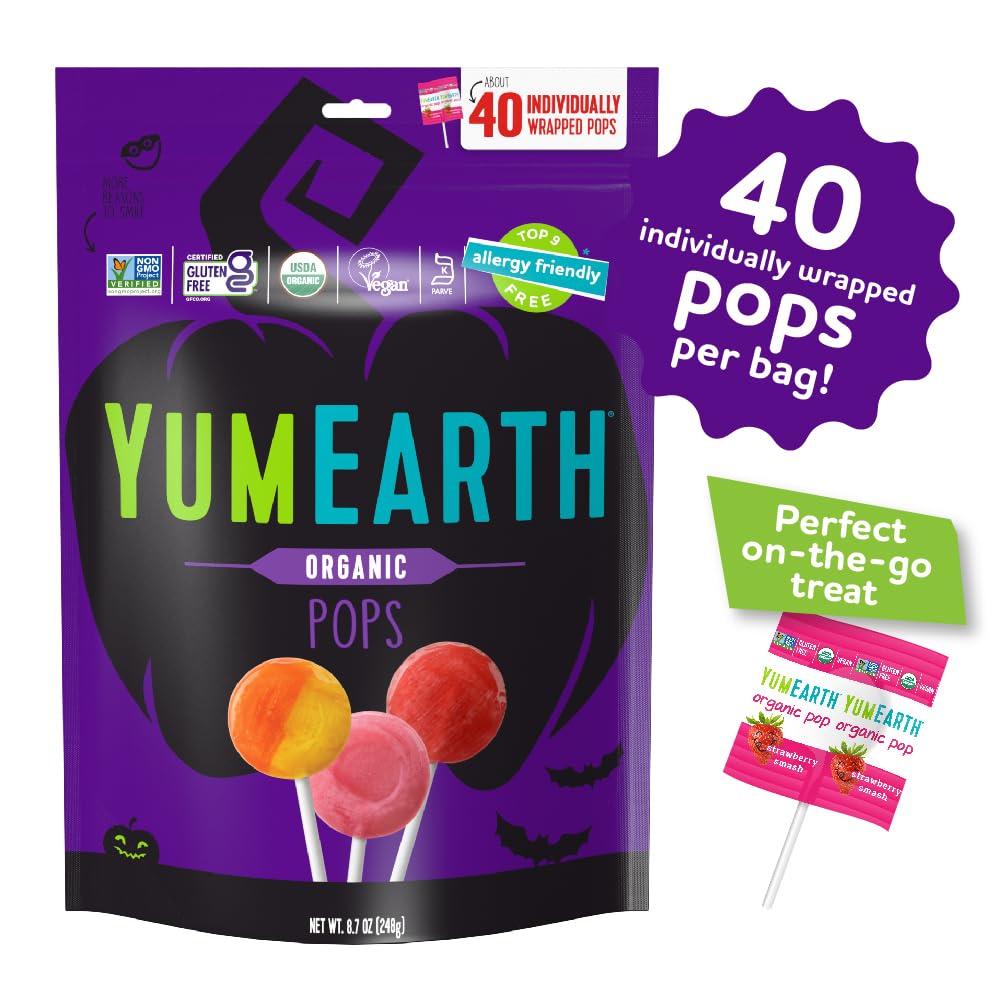 YumEarth Organic Halloween Lollipops, 40 lollipops