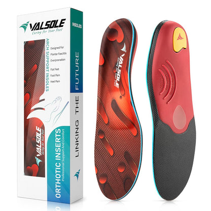 VALSOLE Heavy Duty 220+lbs Orthotic Inserts for Plantar Fasciitis - Absorb Shock, Support High Arches and Flat Feet