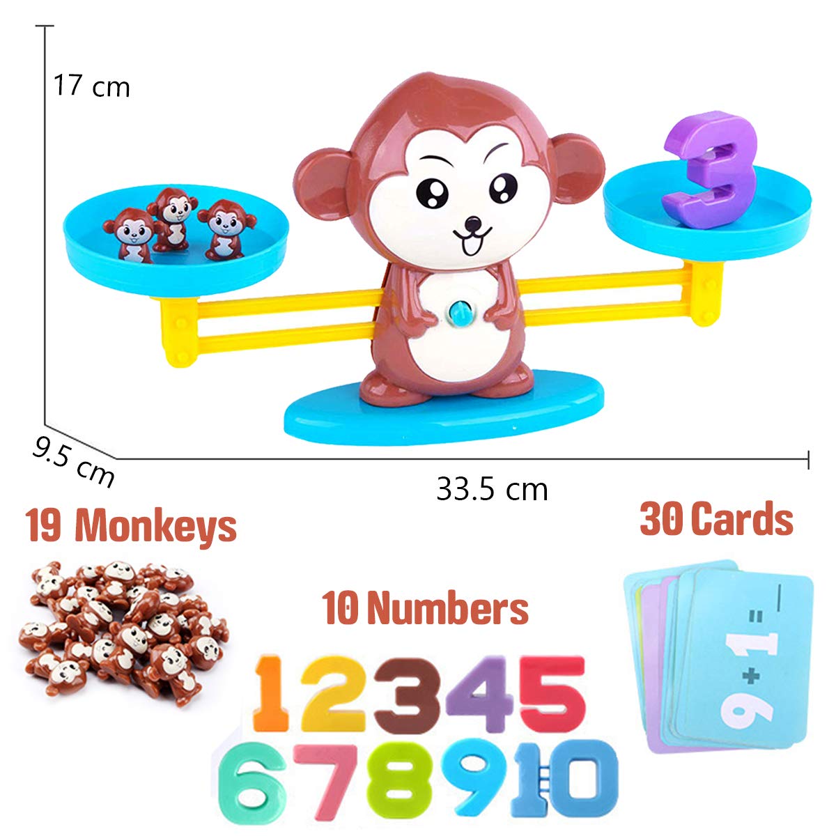 CozyBomB™ Homeschool Kindergarten Balance Board Game - Preschool Activities Math Learning Stem Montessori Cool Toys Educational with Frog Scale Cards Balancing Numbers for Kids Ages 3 4 5 6 Year Old