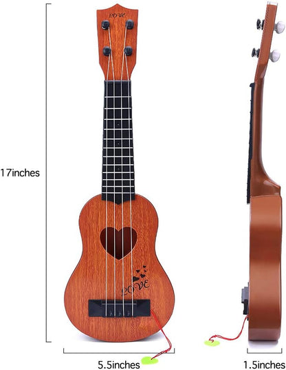 YEZI Kids Toy Classical Ukulele Guitar Musical Instrument, Brown