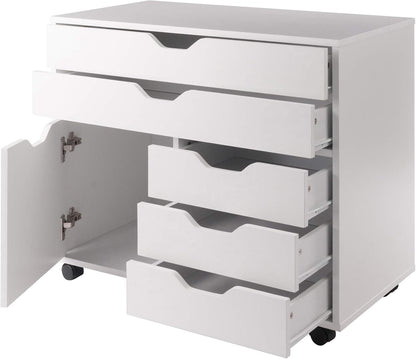 Winsome Wood Halifax Cabinet, 2 Large Drawer with 3 Small Drawer, White