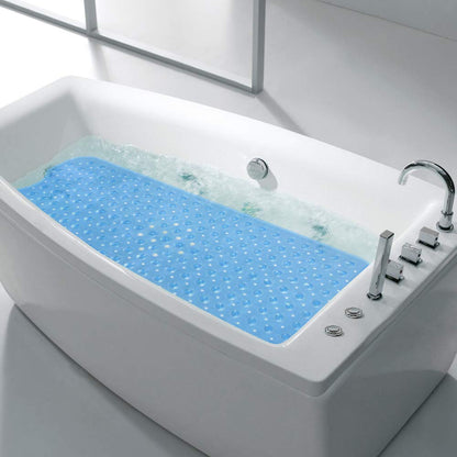 YINENN Bath Tub Shower Safety Mat 40 x 16 Inch Non-Slip and Extra Large, Bathtub Mat with Suction Cups, Machine Washable Bathroom Mats with Drain Holes, Clear