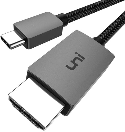 uni [Thunderbolt 3/4 Compatible] USB C to HDMI Cable [4K, High-Speed] for Chromebook, MacBook Pro/Air 2023, iPad Pro, iMac, XPS 17, S23 USB Type C to HDMI Cable Home Office 6FT