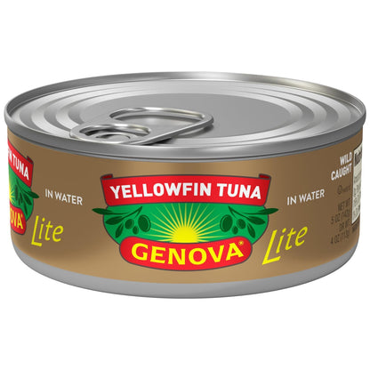 Genova Premium Yellowfin Tuna in Olive Oil, Wild Caught, Solid Light, 5 oz. Can (Pack of 8)