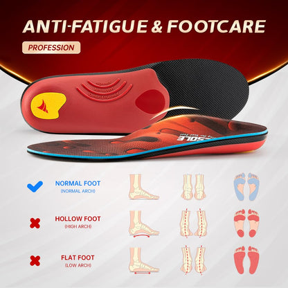 VALSOLE Heavy Duty 220+lbs Orthotic Inserts for Plantar Fasciitis - Absorb Shock, Support High Arches and Flat Feet