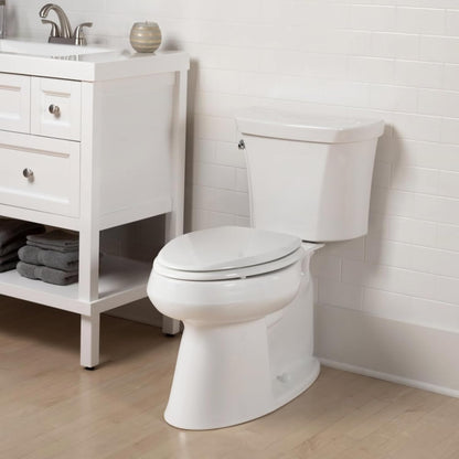 Mayfair Kendall Toilet Seat, Slow Close, Non Slip Premium Wood, Easy Clean, Easy Install, Elongated, White