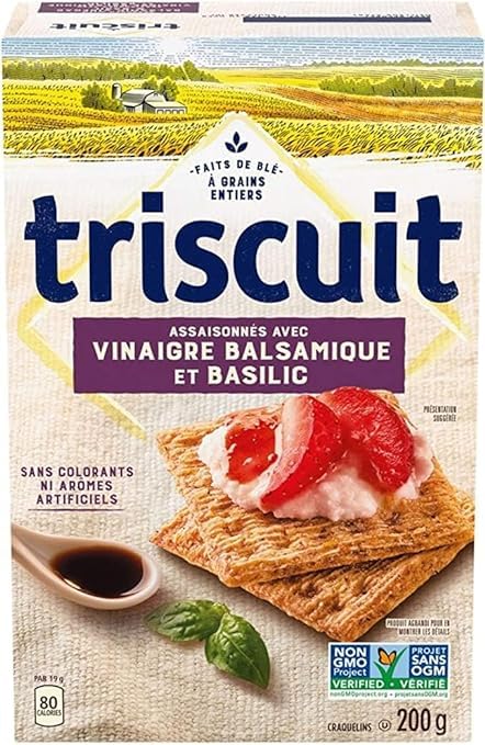 Triscuit Balsamic Vinegar & Basil Crackers, 200g/7oz (Pack of 4) Shipped from Canada