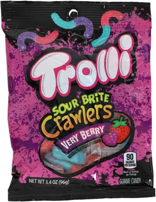 Trolli SOUR BRiTE Crawlers VERY BERRY Gummy Candy, 3.4 oz.