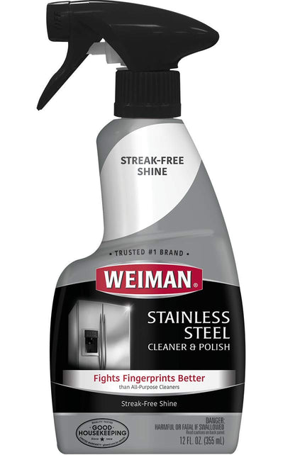 Weiman Stainless Steel Cleaner and Polish Trigger Spray - Protects Against Fingerprints and Leaves a Streak-less Shine - 12 Ounce