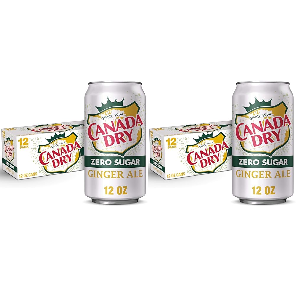 Canada Dry Zero Sugar Ginger Ale Soda, 12 fl oz cans (Pack of 12)