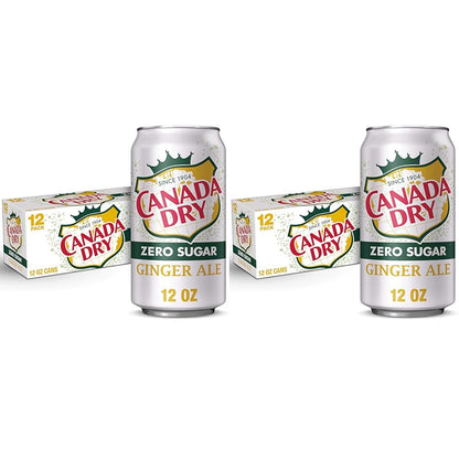 Canada Dry Zero Sugar Ginger Ale Soda, 12 fl oz cans (Pack of 12)