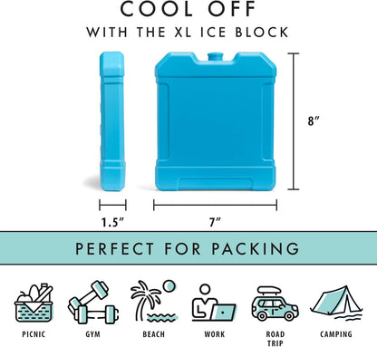 Fit and Fresh Cool, Large Cooler Ice, Blue Block