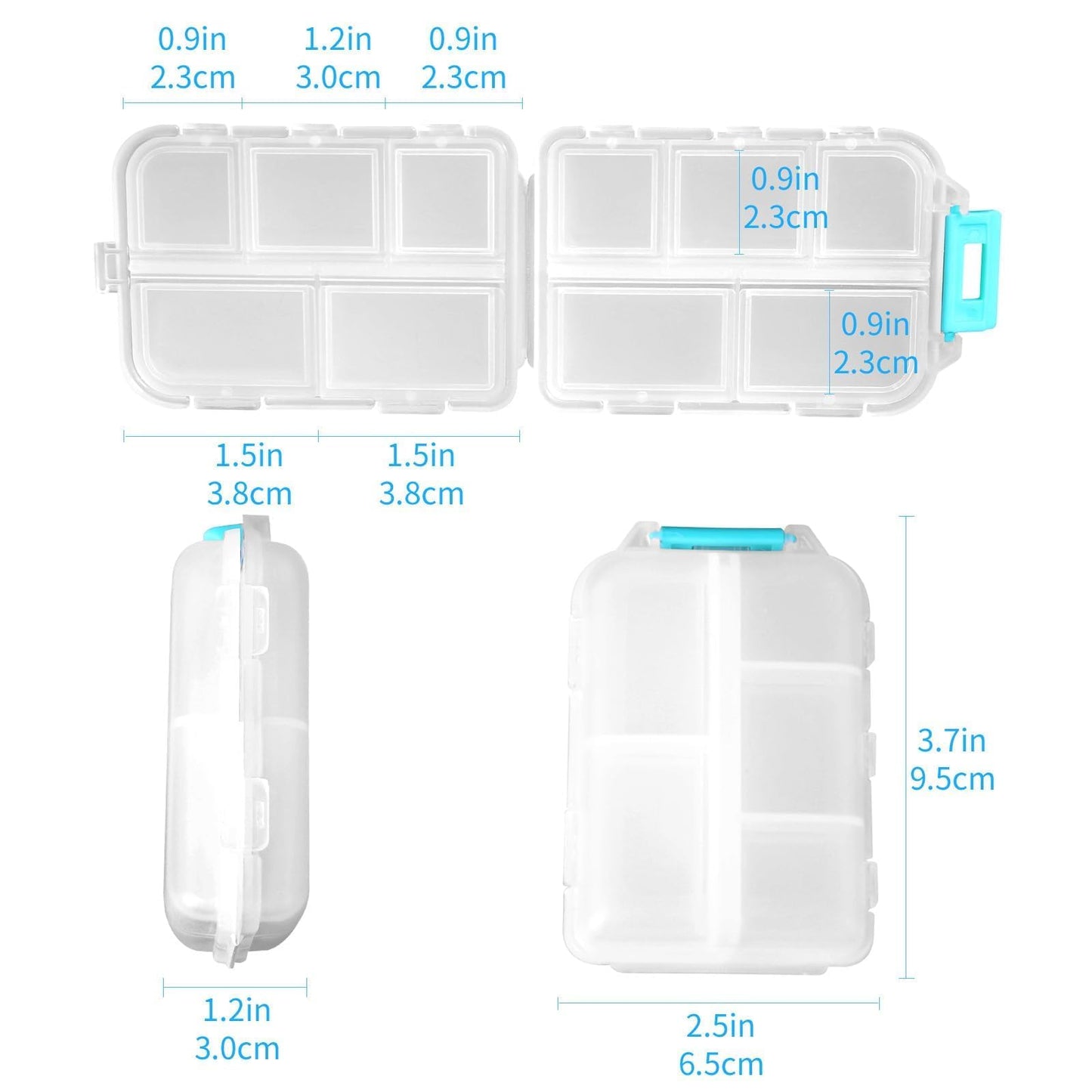 1Pack Travel Pill Organizer - 10 Compartments Pill Case, Compact and Portable Pill Box, Perfect for On-The-Go Storage, Pill Holder for Purse Gray