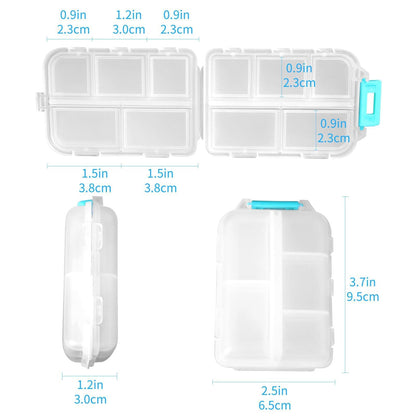 1Pack Travel Pill Organizer - 10 Compartments Pill Case, Compact and Portable Pill Box, Perfect for On-The-Go Storage, Pill Holder for Purse Gray