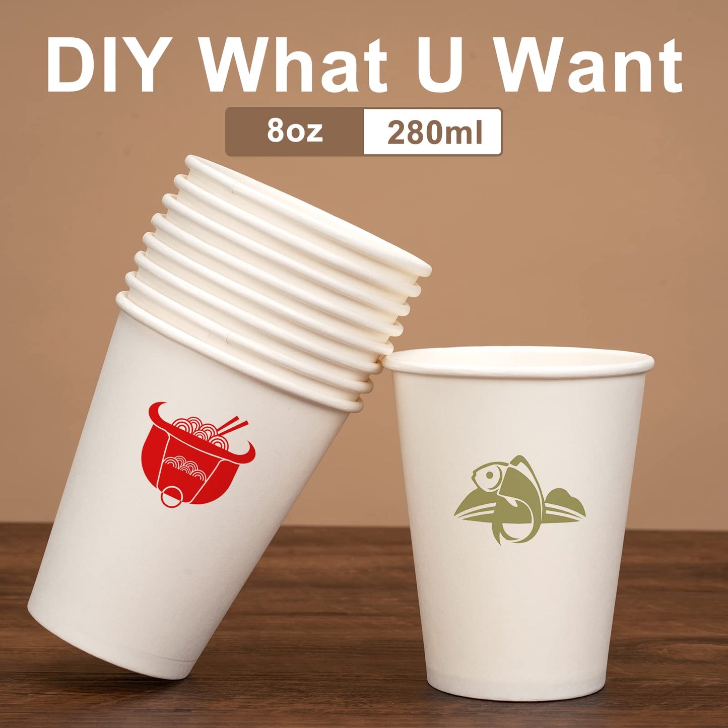 [100 Pack] 3 oz Bathroom Paper Cups, Disposable Paper Cups, Mouthwash Cups, Paper Coffee Cups, Ideal for Bathroom