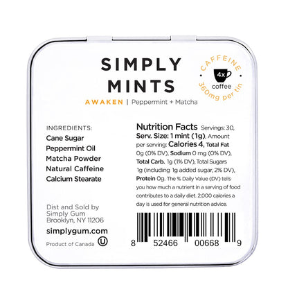 Natural Breath Mints by Simply Gum | Peppermint | Pack of Six (180 Pieces Total) | Breath Freshening, Vegan, Non-GMO, Nothing Artificial