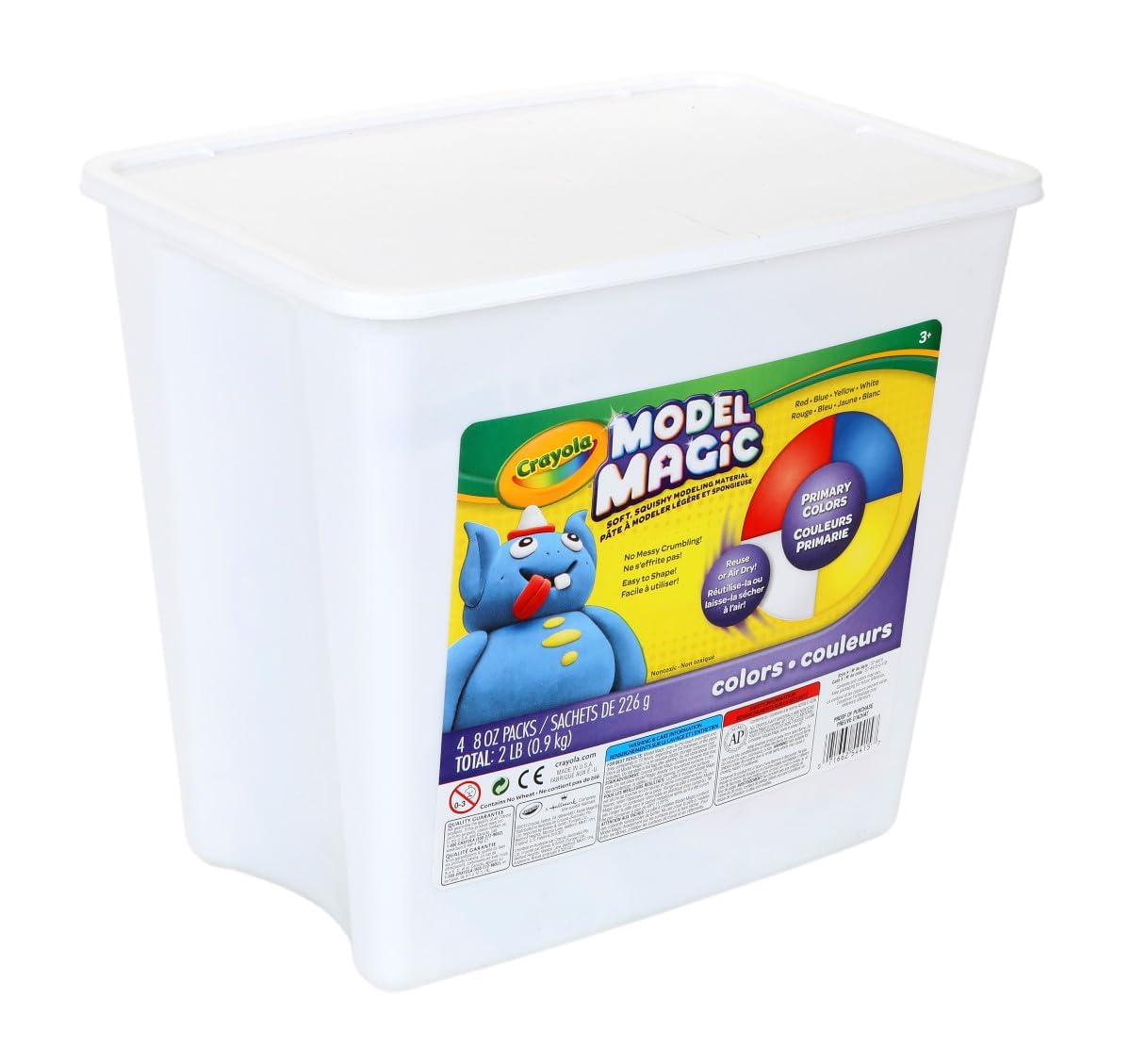 Crayola Model Magic White, Modeling Clay Alternative, Air Dry, Kids Arts & Crafts, Bulk Classroom Supplies, 2 lb. Bucket