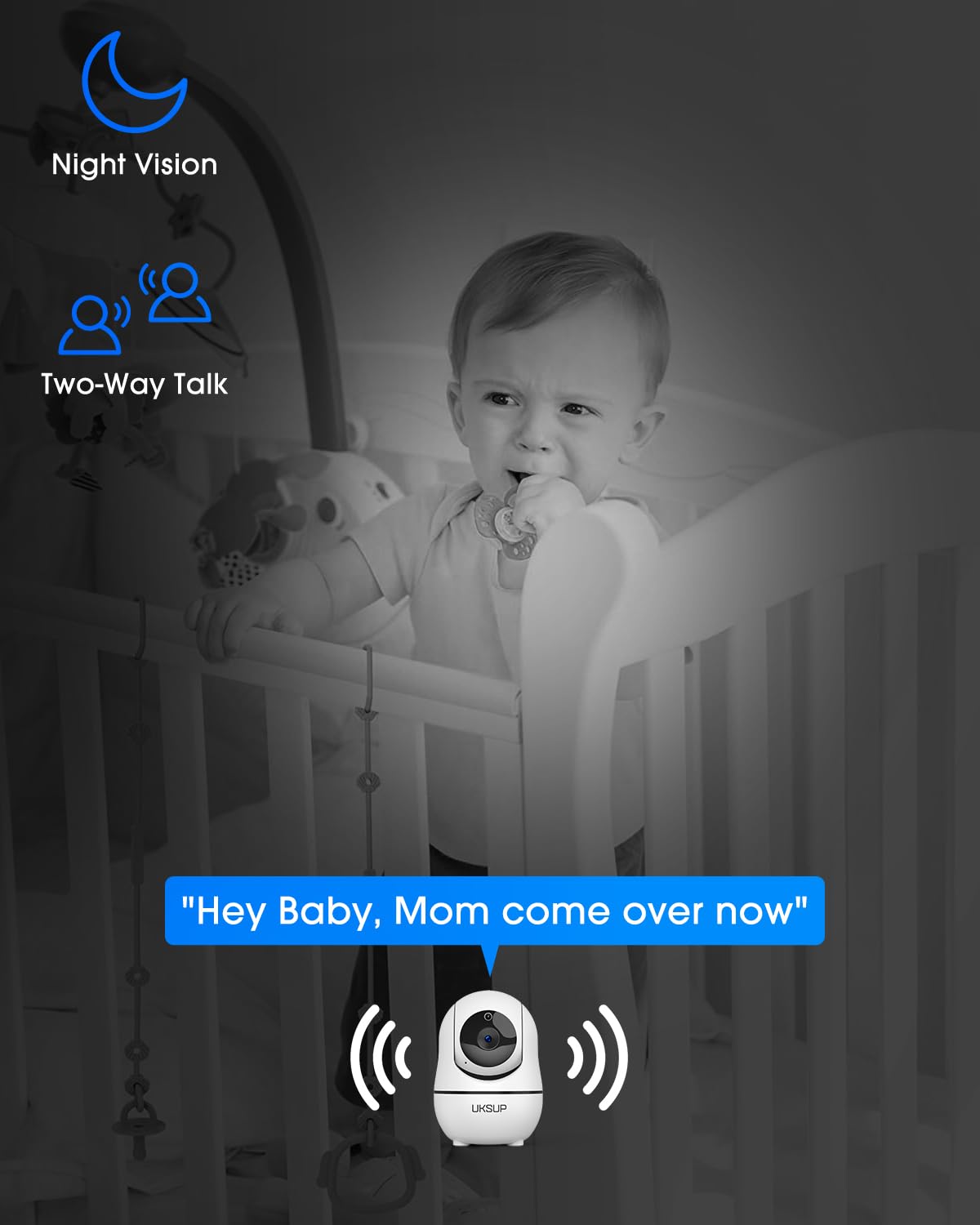 Baby Monitor with Camera and Audio - 5” Display Video Baby Monitor with 29 Hour Battery Life, Remote Pan & Tilt, 2X Zoom,Auto Night Vision, 2 Way Talk, Temperature Sensor,Lullabies,960 Feet Range