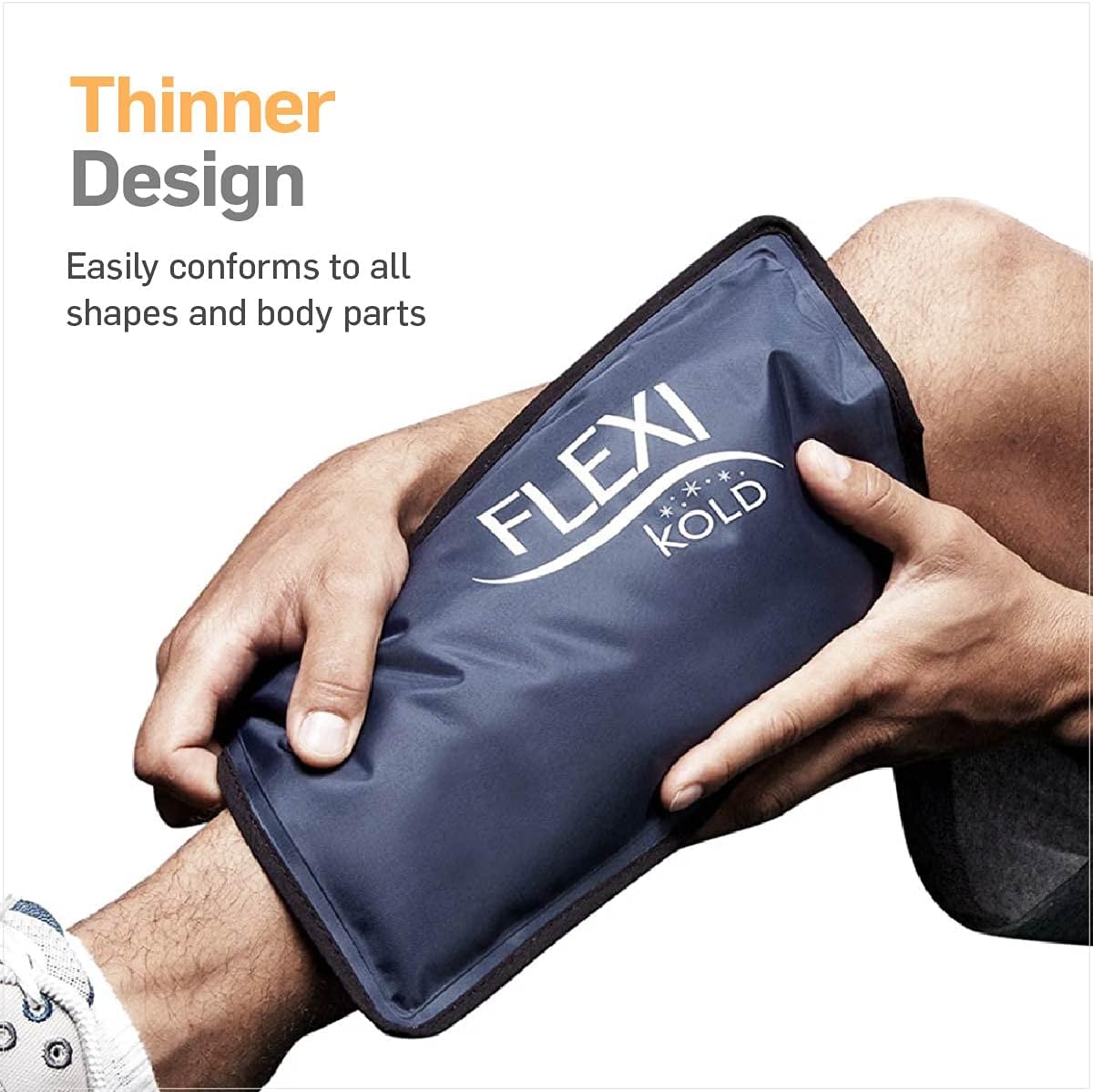 FlexiKold Gel Soft Flexible Ice Packs for Injuries - Reusable Freezer Cold Pack, Cold Compress & Cooling Gel Pad for Face, Shoulder, Hip, Leg, Arm, Ankle & Foot Injury - Medium - 7.5” x 11.5”