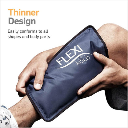 FlexiKold Gel Soft Flexible Ice Packs for Injuries - Reusable Freezer Cold Pack, Cold Compress & Cooling Gel Pad for Face, Shoulder, Hip, Leg, Arm, Ankle & Foot Injury - Medium - 7.5” x 11.5”