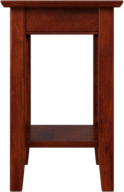 Atlantic Furniture Mission Chair Side Table with Charging Station, Walnut, "chair side table (22"" x 14"")"