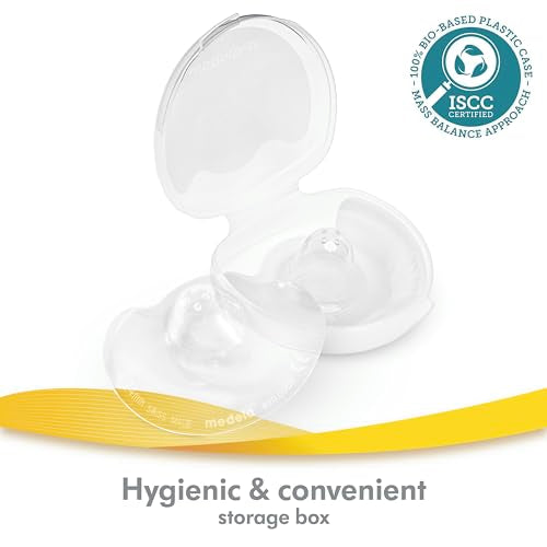 Medela Contact Nipple Shield for Breastfeeding, 20mm Small Nippleshield, For Latch Difficulties or Flat or Inverted Nipples, 2 Count with Carrying Case, Made Without BPA