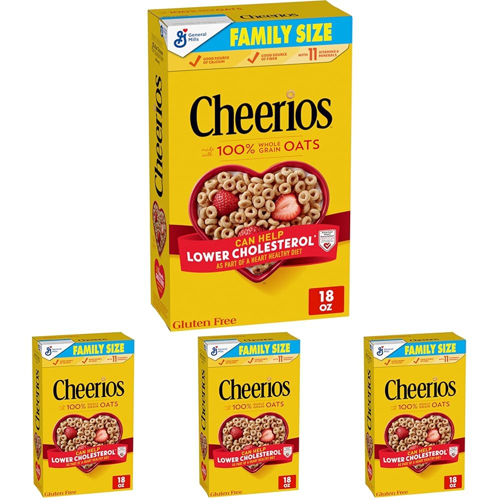 Cheerios Cereal, Limited Edition Happy Heart Shapes, Heart Healthy Cereal With Whole Grain Oats, Giant Size, 20 oz