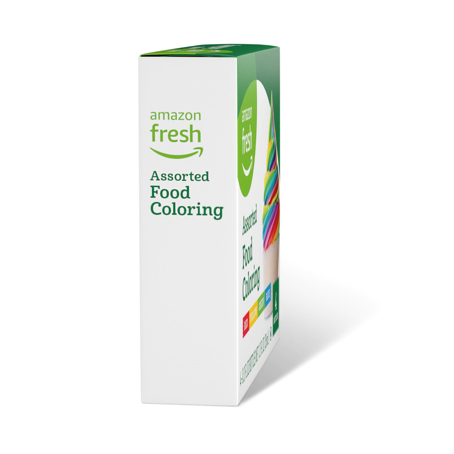 Amazon Fresh, Assorted Food Coloring, 1.2 Fl Oz (Pack of 4) (Previously Happy Belly, Packaging May Vary)