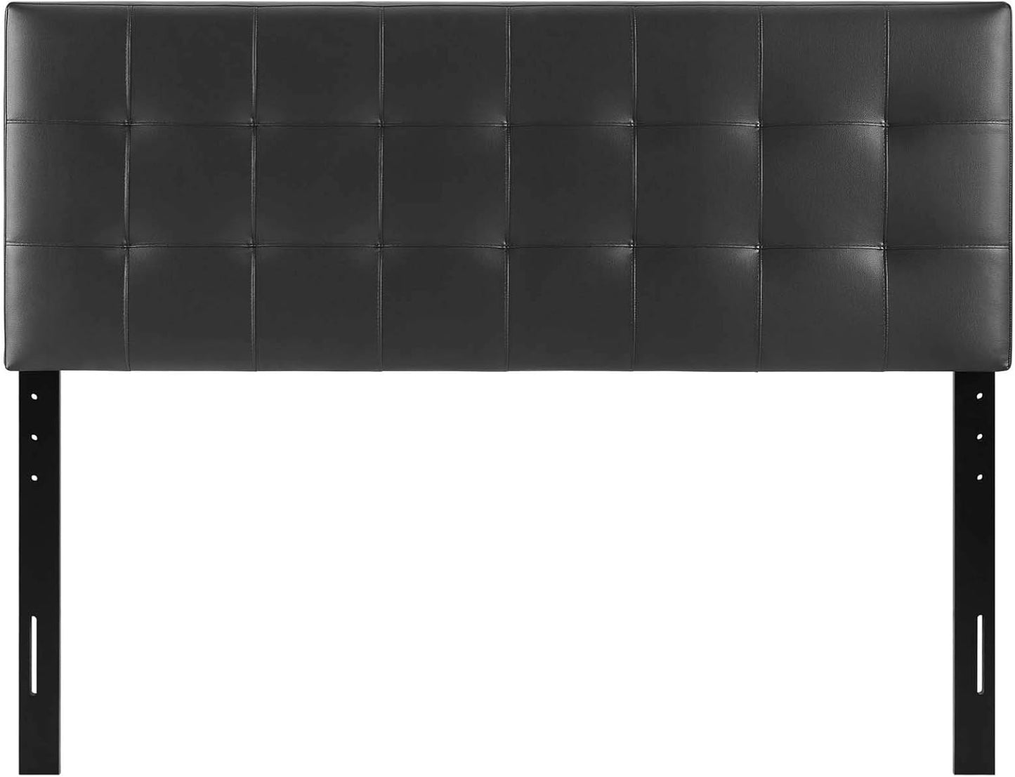 Modway Lily Tufted Faux Leather Upholstered Queen Headboard in Black