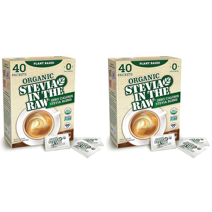 Stevia In The Raw Organic Stevia Sweetener Packets, 300 Ct, Zero Calorie Stevia Sugar Substitute Packets, No Erythritol or Artificial Flavors, USDA Organic, Non-GMO Project Verified, Vegan