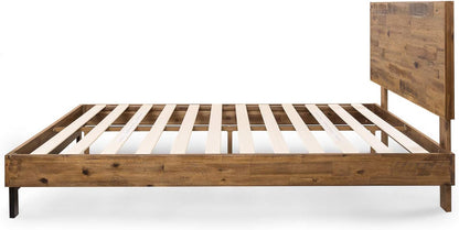 ZINUS Tricia Wood Platform Bed Frame with Adjustable Headboard, Wood Slat Support with No Box Spring Needed, Easy Assembly, Queen