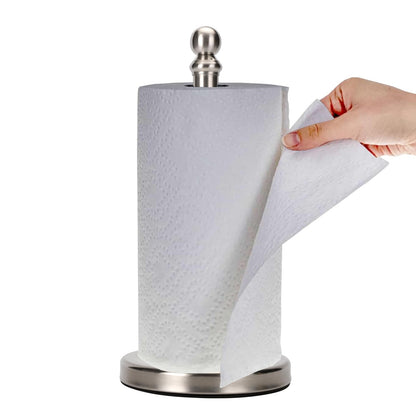 Gold Paper Towel Holder Countertop, Standing Paper Towel Roll Holder for Kitchen Bathroom, with Weighted Base for One-Handed Operation (Gold)