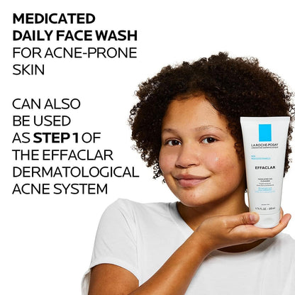 La Roche-Posay Effaclar Medicated Gel Cleanser | 2% Salicylic Acid Cleanser + LHA + Glycerin | Foaming Acne Face Wash | Helps Clear & Prevent Acne Breakouts | Oil Free Acne Wash | Targets Excess Oil