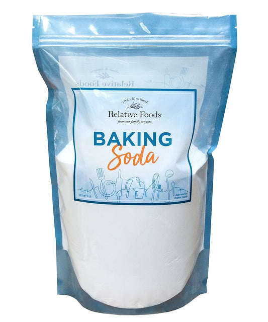 Relative Foods Baking Soda for Cooking, cleaning, & More - Gluten Free Sodium Bicarbonate Baking Mix w/No Preservatives - Aluminum Free Pure Bulk Baking Soda for Baking (5, Pounds)