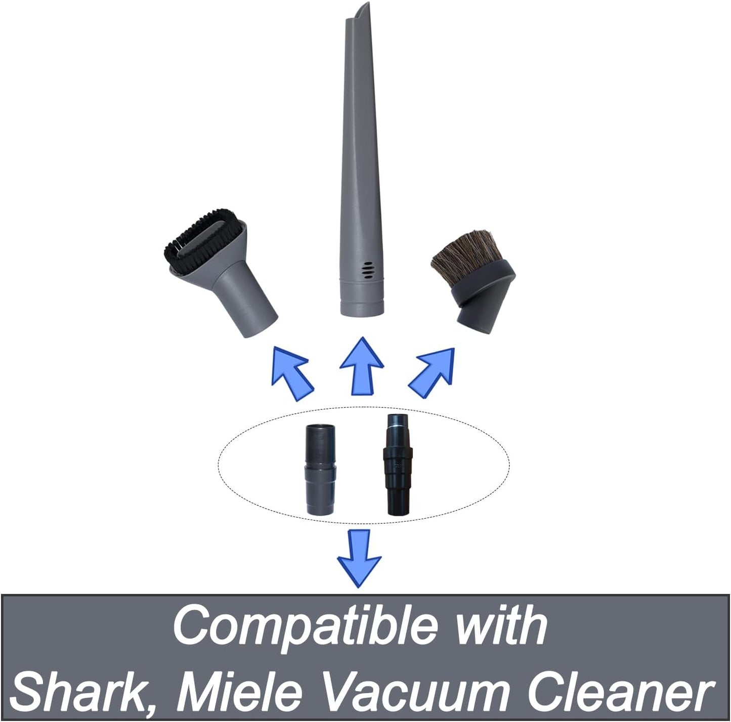 For Shark Vacuum Cleaner Accessories Replacement Kit | Household Cleaning Set with Crevice Tool, Dust Brushes & Vacuum Hose Adapters | 35MM Vacuum Attachments & Brushes