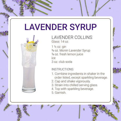 Monin - Lavender Syrup, Aromatic and Floral, Natural Flavors, Great for Cocktails, Lemonades, and Sodas, Non-GMO, Gluten-Free (750 ml)