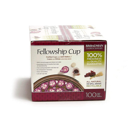 BROADMAN CHURCH SUPPLIES Pre-filled Communion Fellowship Cup, Juice and Wafer Set, 100 Count