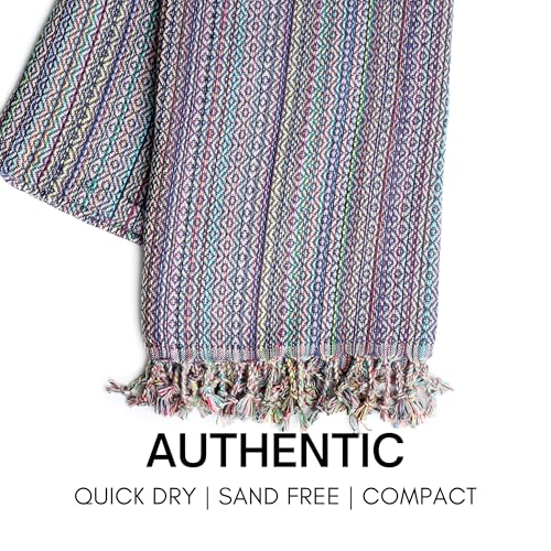 BAY LAUREL Turkish Beach Towel with Travel Bag 39 x 71 Quick Dry Sand Free Lightweight Large Oversized Towels Light