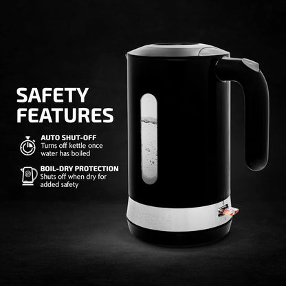 OVENTE Electric Kettle, Hot Water, Heater 1.7 Liter - BPA Free Fast Boiling Cordless Water Warmer - Auto Shut Off Instant Water Boiler for Coffee & Tea Pot - White KP72W