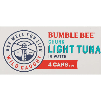 Bumble Bee Chunk Light Tuna In Water, 5 oz Cans (Pack of 24) - Wild Caught Skipjack Tuna - 23g Protein Per Serving - MSC Certified Sustainable Seafood, Non-GMO, Gluten Free, Kosher