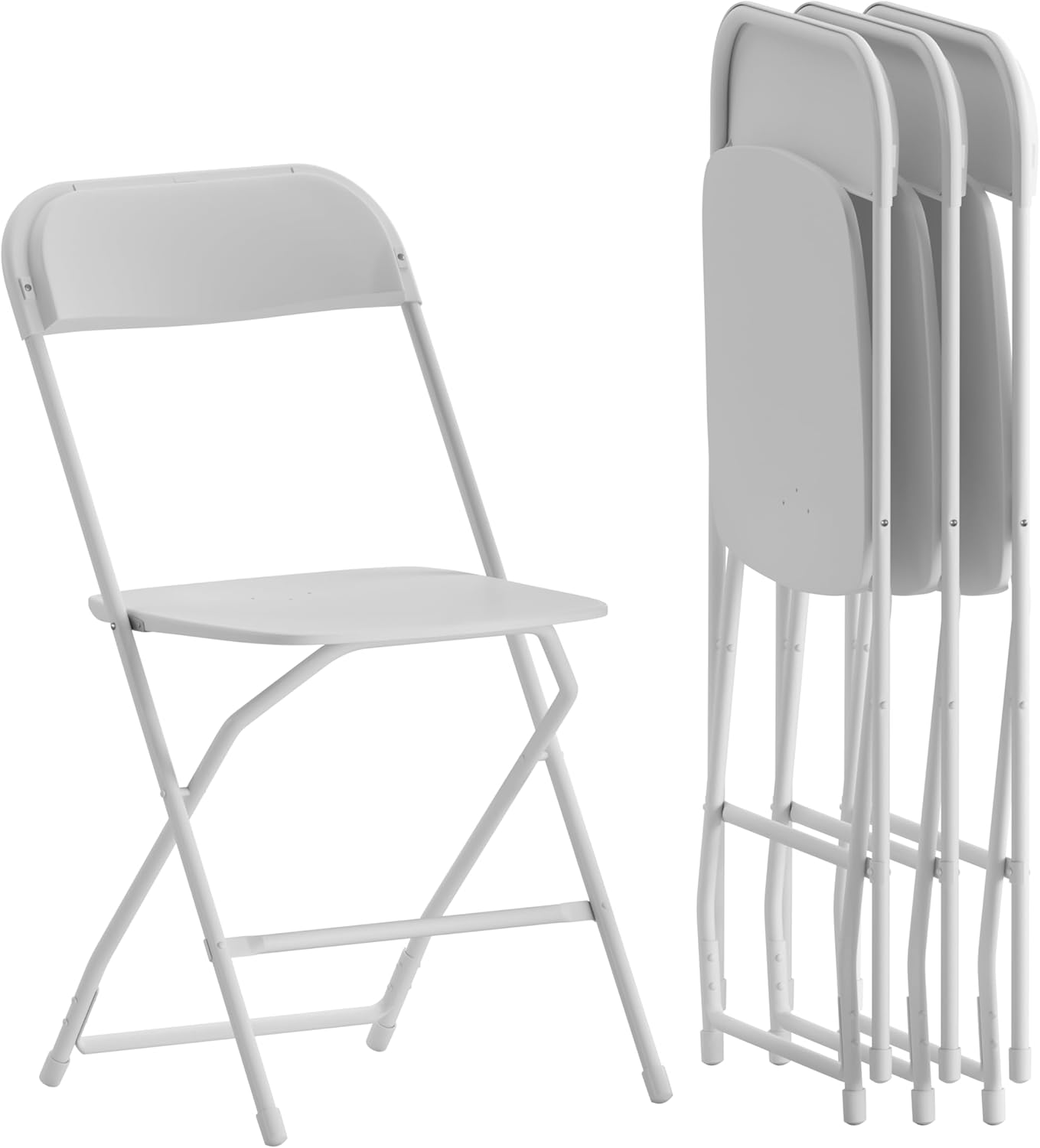 Flash Furniture Hercules Series Plastic Folding Chair - White - 4 Pack 650LB Weight Capacity Comfortable Event Chair-Lightweight Folding Chair