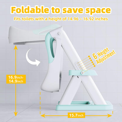 Toilet Potty Training Seat with Step Stool Ladder,SKYROKU Training Toilet for Kids Boys Girls Toddlers-Comfortable Safe Potty Seat with Anti-Slip Pads Ladder (Grey)