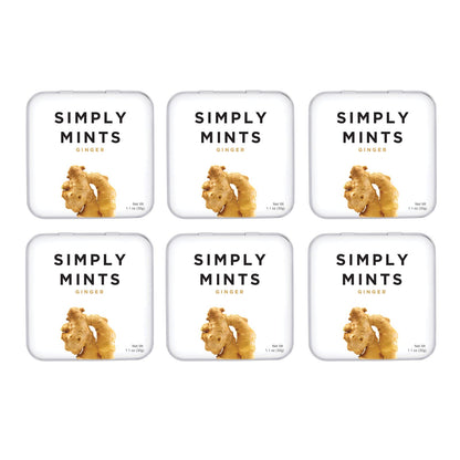 Natural Breath Mints by Simply Gum | Peppermint | Pack of Six (180 Pieces Total) | Breath Freshening, Vegan, Non-GMO, Nothing Artificial