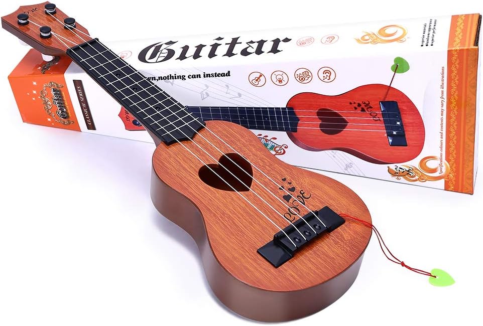 YEZI Kids Toy Classical Ukulele Guitar Musical Instrument, Brown