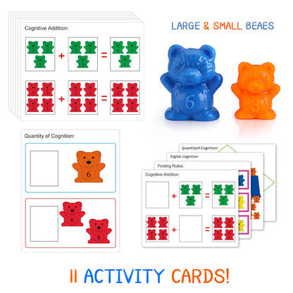 Bmag Counting Bears with Matching Sorting Cups, Preschool Math Learning Game with 24 Big Bears, 24 Little Bears, STEM Educational Learning Activities Gifts for Kids Age 3 4 5 Year Old