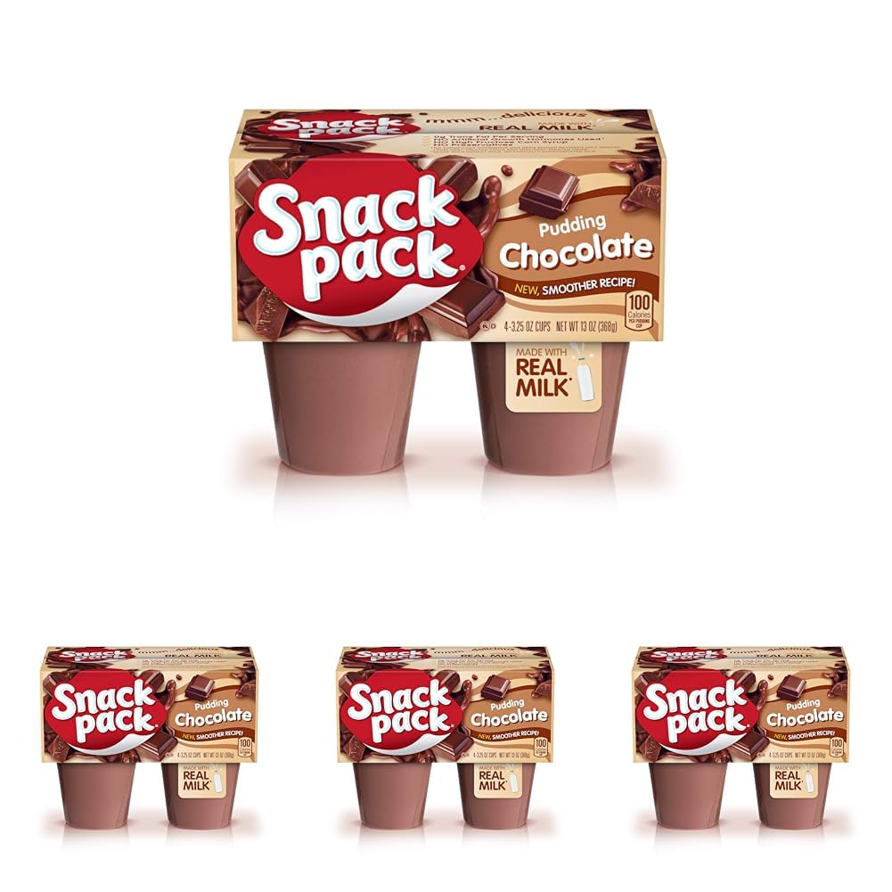 Snack Pack Chocolate Pudding, 4 Count Pudding Cups